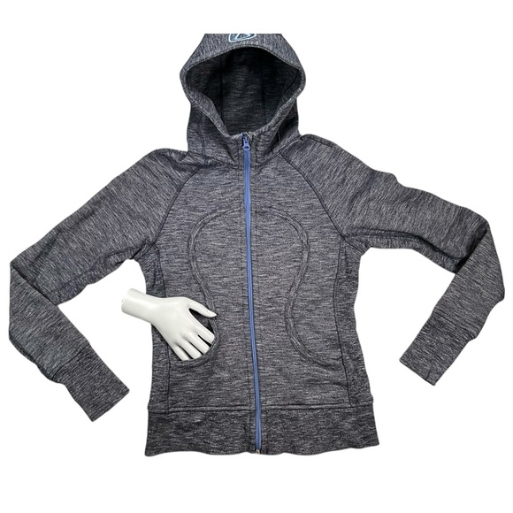 Lululemon Scuba Hoodie Grey with Deep‎ Indigo Size 4 - Picture 9 of 14